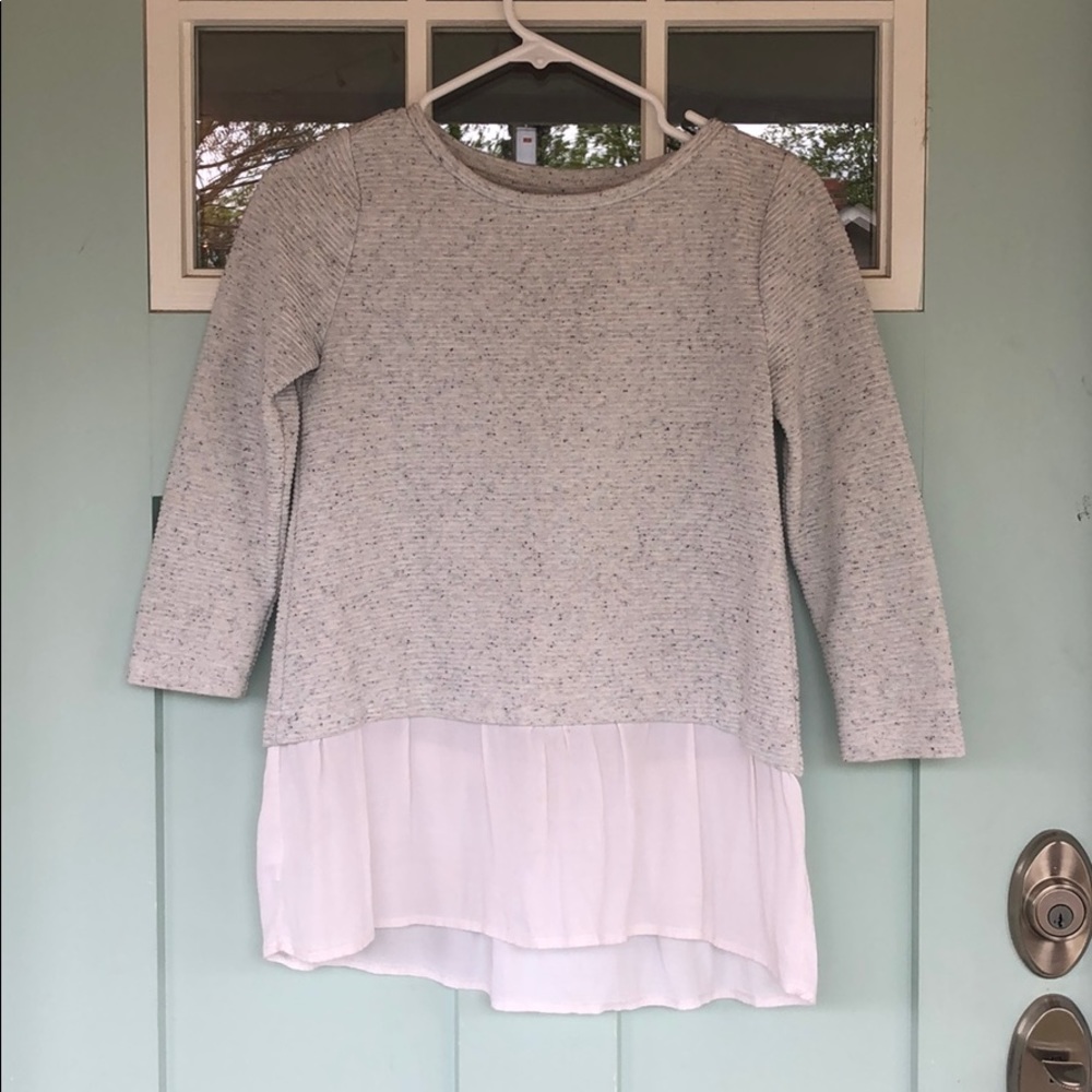 LOFT heathered grey peplum blouse